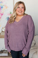 Inspiring Love V-Neck Sweater- Dusty Lavender