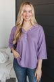 Absolute Wonder Waffle Knit Top- Lilac