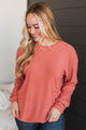 Express It All Knit Pullover Top- Dark Peach