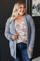 Movie Date Popcorn Knit Cardigan- Dusty Blue