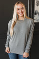 Brighten My Day Striped Pullover Top- Grey