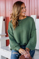 Choose To Thrive Knit Sweater- Emerald Green