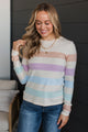 Electric Moments Striped Sweater- Oatmeal