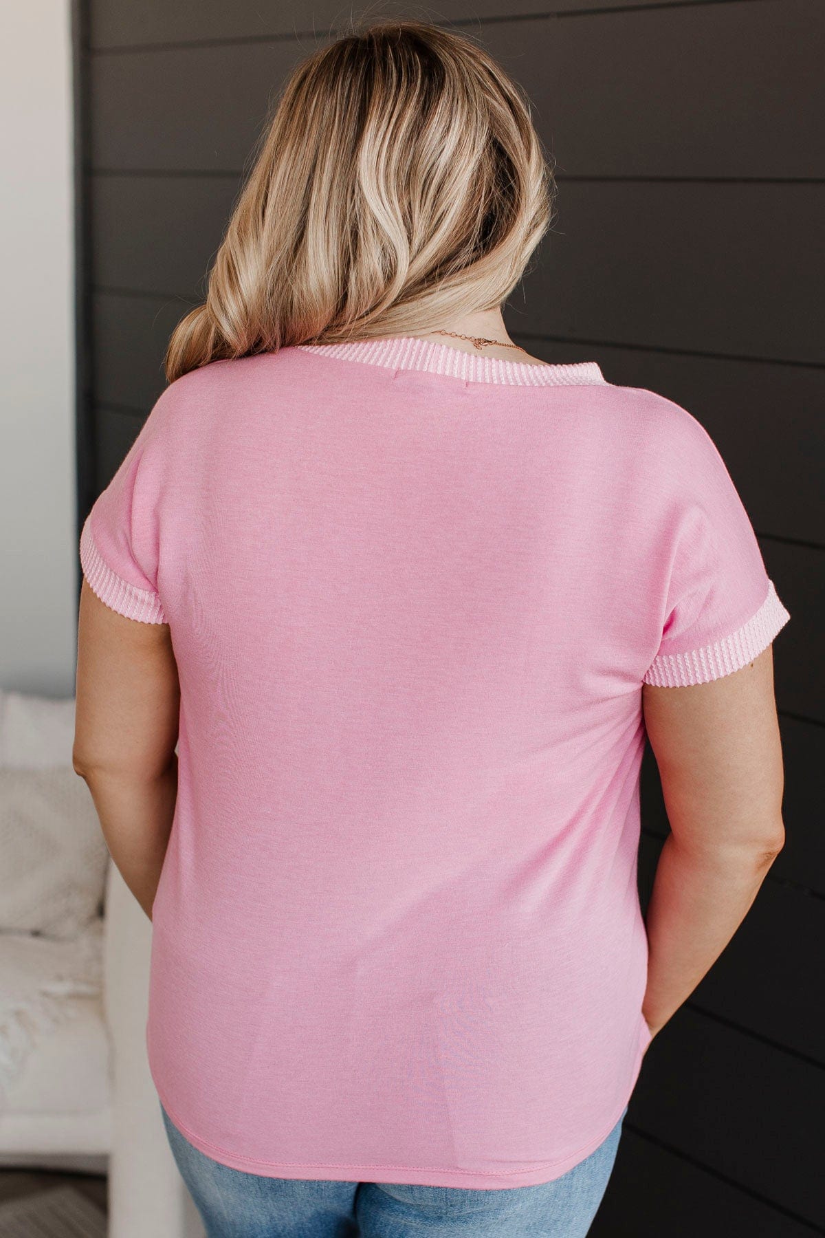 Keeping It Simple Short Sleeve Top- Pink