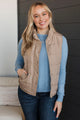 Certainly Adorable Puffer Vest- Taupe