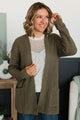 Take Me Places Knit Cardigan- Olive