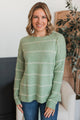 Looking Marvelous Striped Sweater- Mint