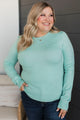 Loving Devotions Knit Sweater- Mint Blue