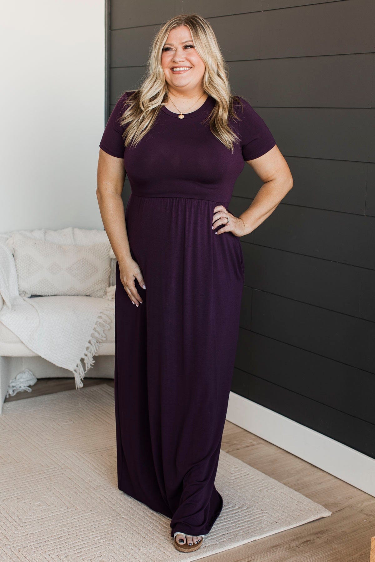 Looking Stunning Maxi Dress- Plum