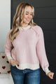 Just Stopping By Printed Knit Sweater- Pink