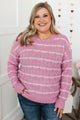 Show Me Off Striped Knit Sweater- Pink & Ivory