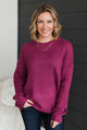 Captivating In Color Knit Sweater- Berry