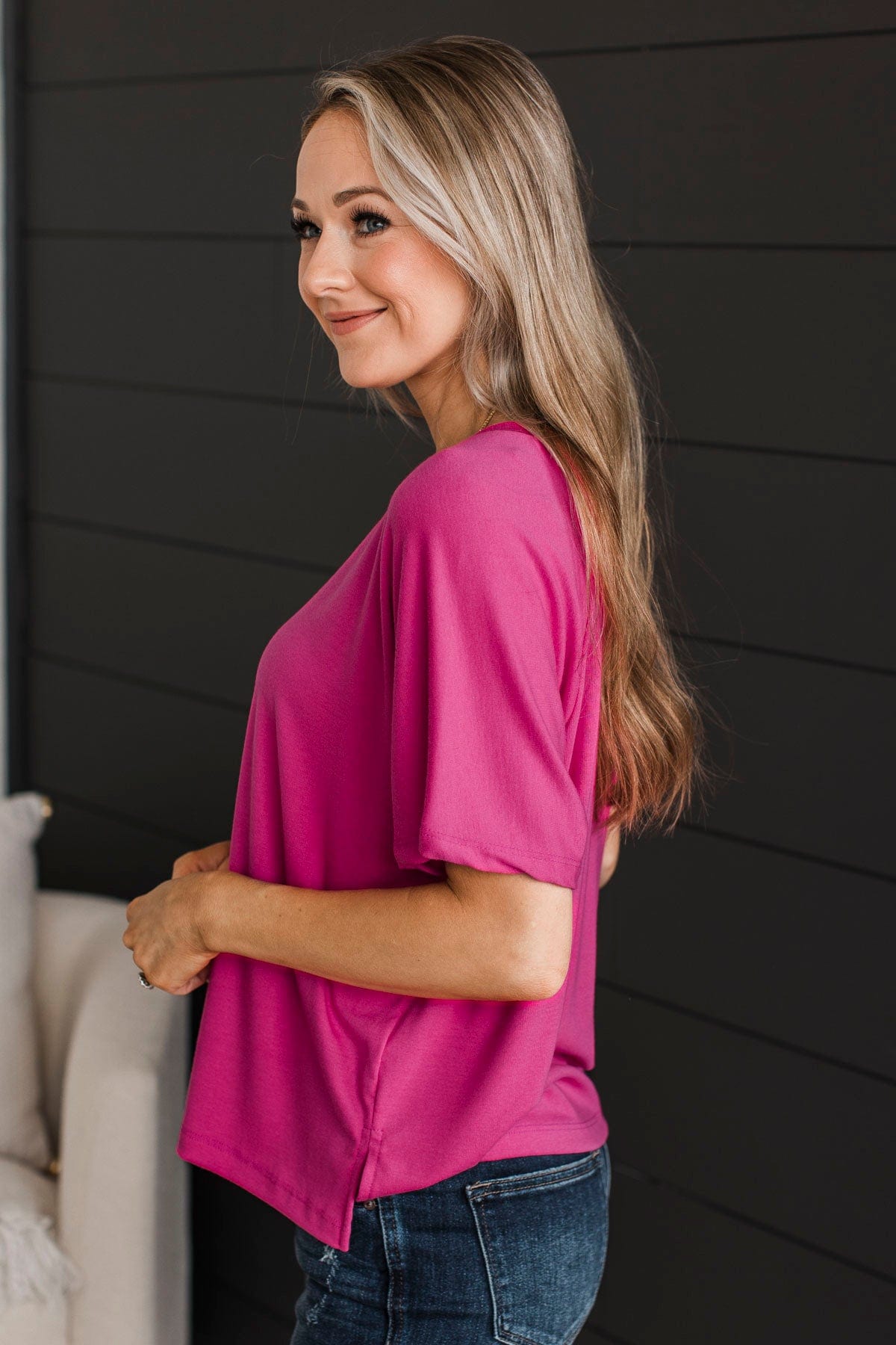 In Plain View Knit Top- Hot Pink – The Pulse Boutique