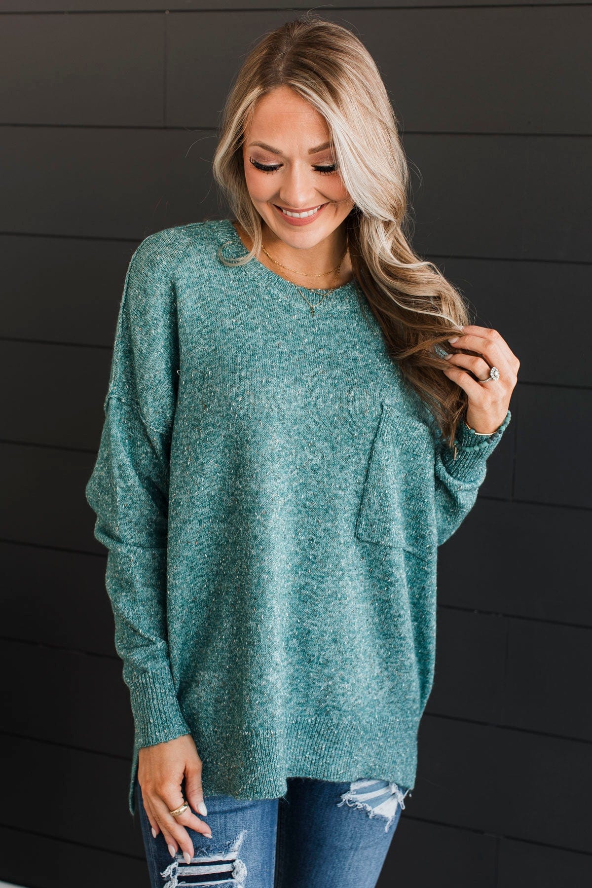 Stay Magical Sprinkle Knit Sweater- Teal – The Pulse Boutique