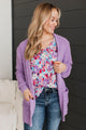 Take Another Look Popcorn Cardigan- Bright Lavender