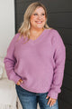 Inspiring Love V-Neck Sweater- Orchid