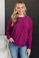 Express It All Knit Pullover Top- Magenta