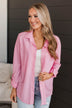 Always Interesting Button Up Top- Pink