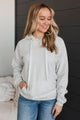 Excellent Mood Drawstring Hoodie- Light Heather Grey