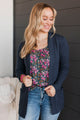 Cozy In This Moment Knit Cardigan- Navy