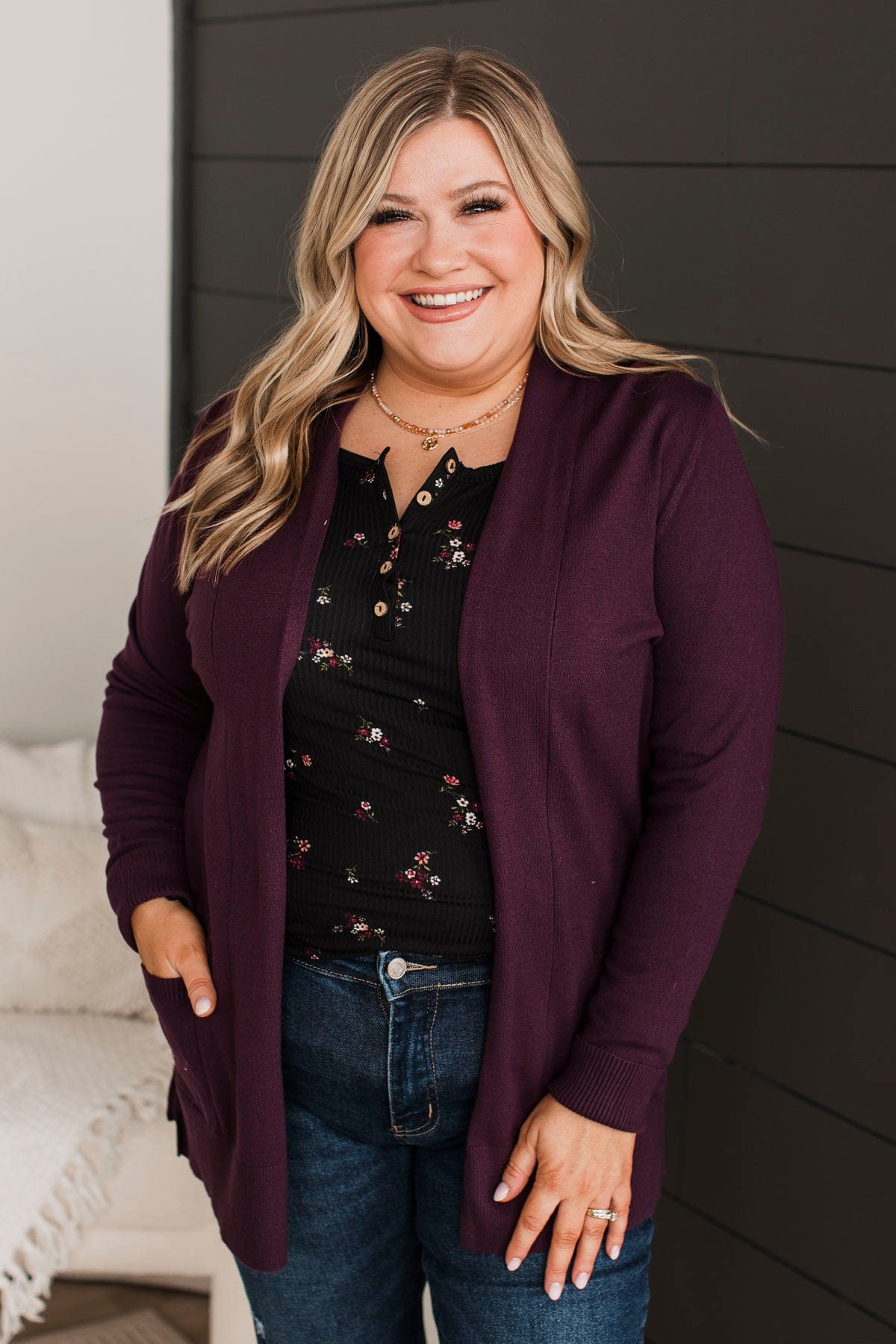 Dark top plum cardigan