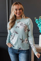 Just For Love Floral Sweater- Light Blue