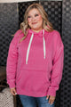 Incredible Devotion Drawstring Hoodie- Hot Pink