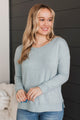 Do What You Love Knit Top- Dusty Aqua