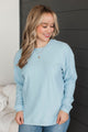 Express It All Knit Pullover Top- Light Blue