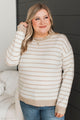 Favorite Moments Striped Sweater- White & Beige