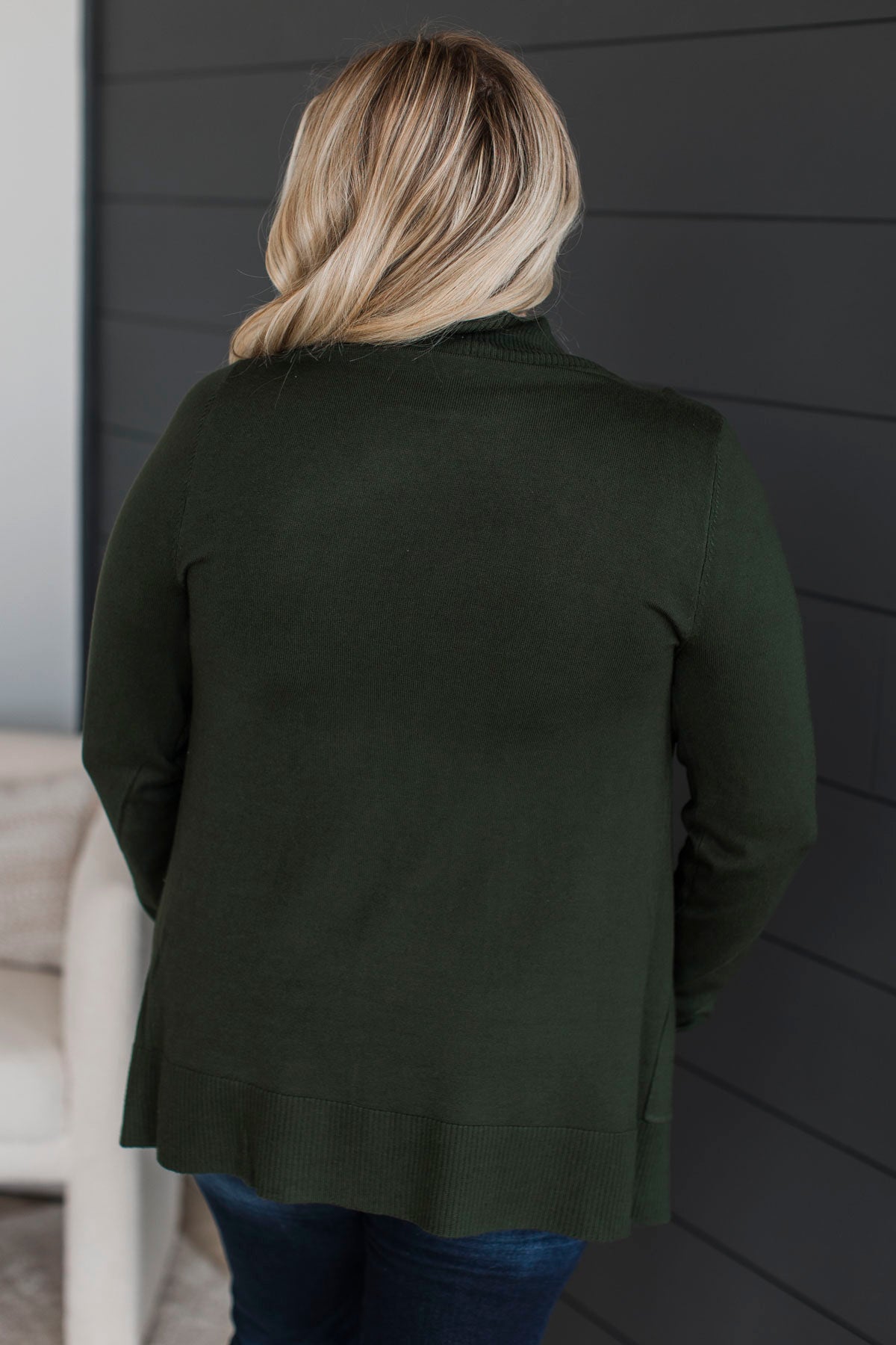 Days Long Gone Knit Cardigan- Dark Olive