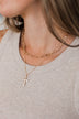 In Divine Time Layered Cross Necklace- Gold