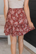 Bring On The Party Floral Skirt- Rust