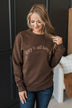 "Still Being Written" Crew Neck Pullover- Brown