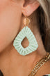 Bahama Babe Rattan Dangle Earrings- Mint