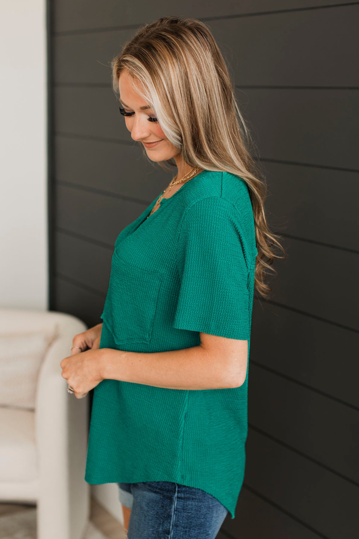 Feeling Your Love Ribbed Top- Jade