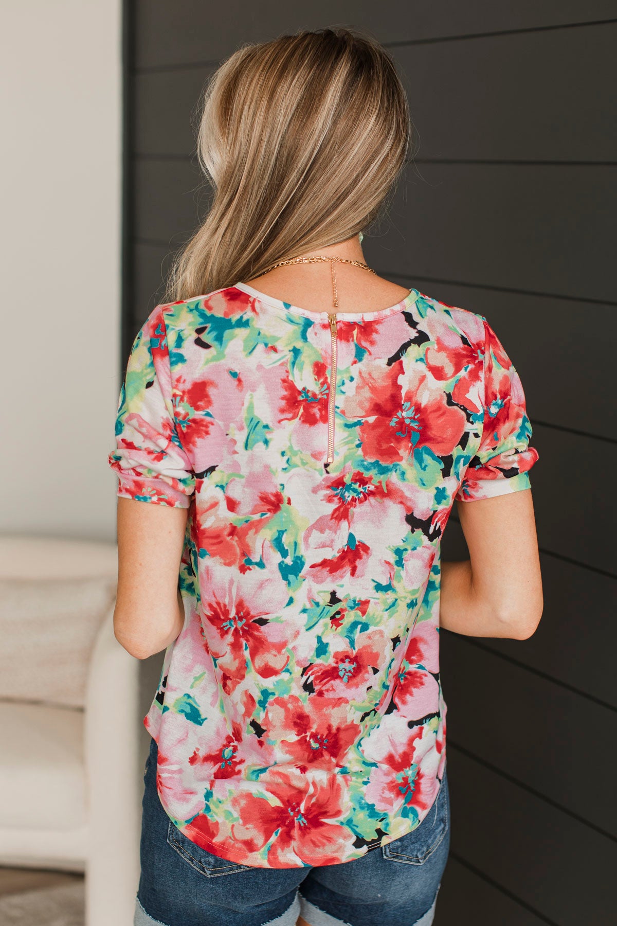 Summer Soiree Floral Top- Pink & Green