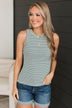 Your Every Wish Striped Tank Top- Ivory & Jade