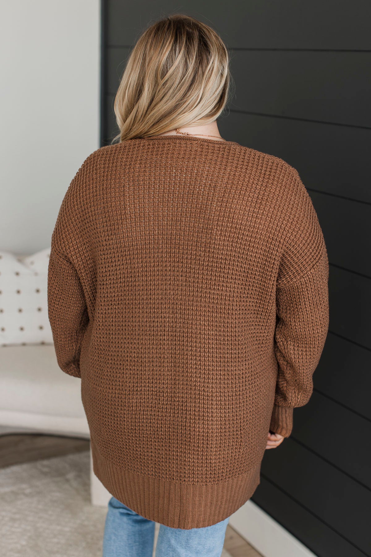 Gives Me Feelings Knit Cardigan- Deep Camel