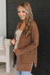 Gives Me Feelings Knit Cardigan- Deep Camel