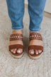 Soda Bow Wedge Sandals- Tan