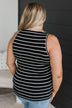 Uneventful Nights Striped Tank Top- Black