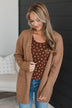 Trust In You Knit Cardigan- Deep Camel