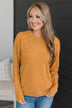 Brighten My Day Striped Pullover Top- Mustard