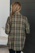 Can't Help It Plaid Button Top- Dusty Olive