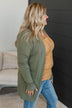 Comfortable With Myself Knit Cardigan- Dusty Olive