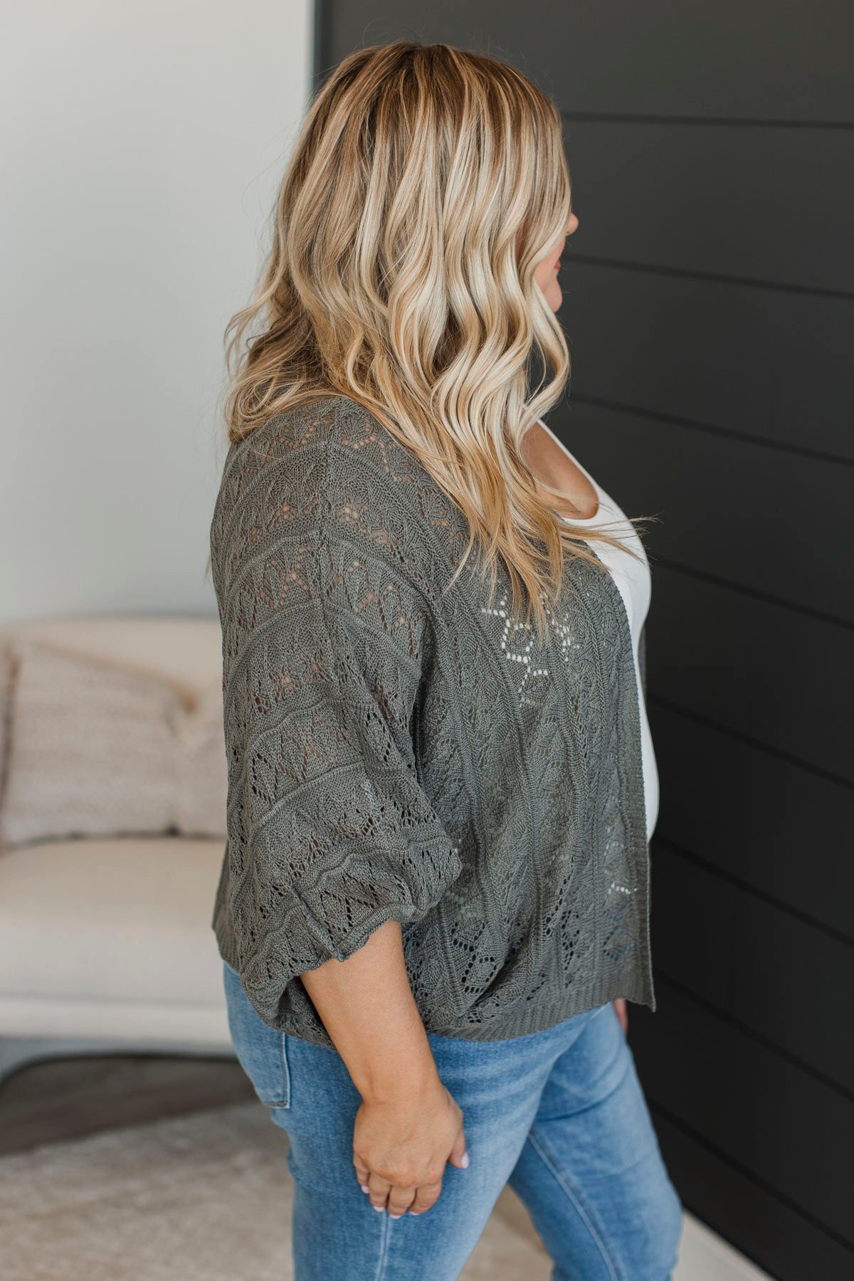 Rooftop Romance Knit Cardigan- Dusty Olive