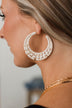 Memorable Style Beaded Hoop Earrings- Ivory