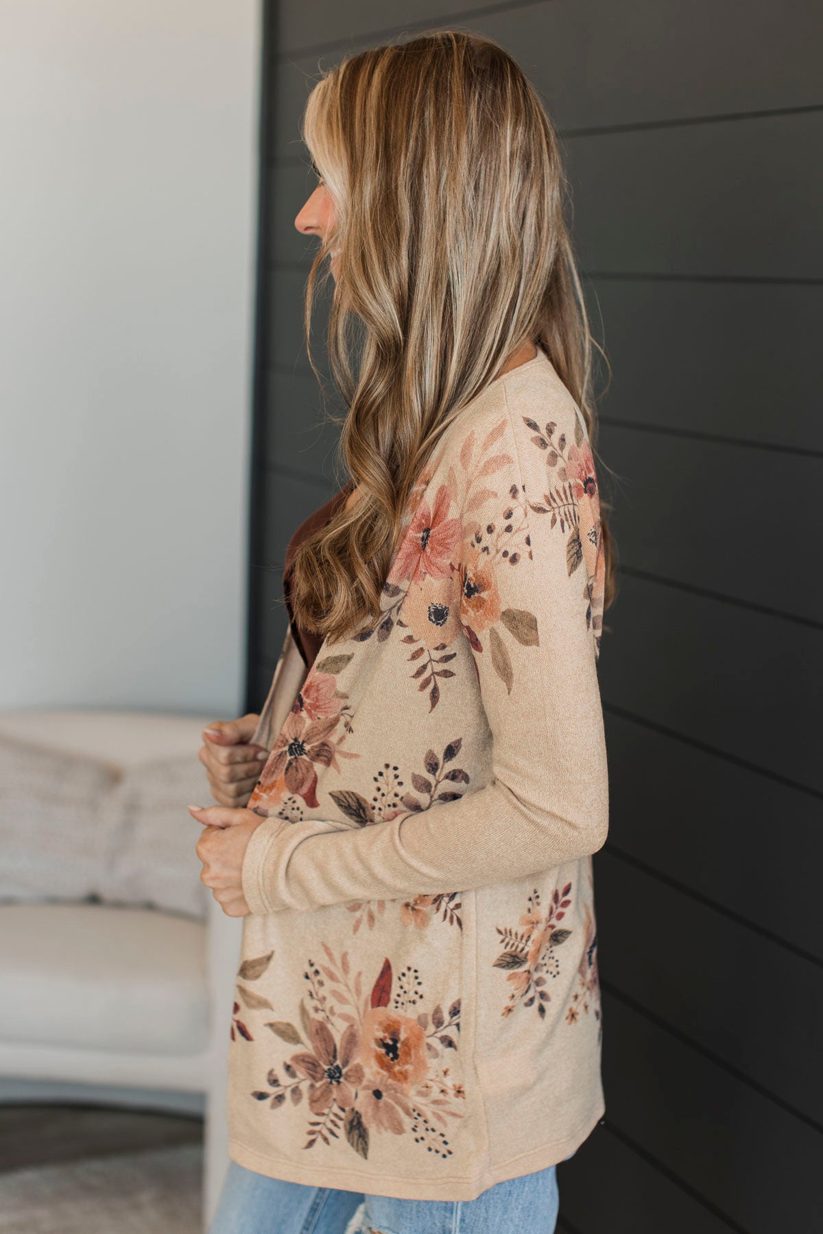 Love In Your Eyes Floral Cardigan- Khaki