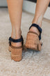 Corky's Miss Carley Wedge Sandals- Navy